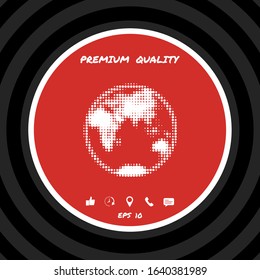 Earth - halftone logo. Graphic elements for your design