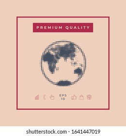 Earth - halftone logo. Graphic elements for your design
