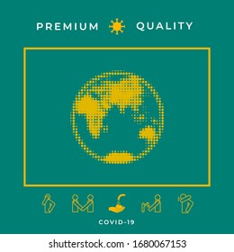 Earth - halftone logo. Graphic elements for your design