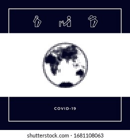 Tierra - logotipo de medio tono. Elementos gráficos para el diseño