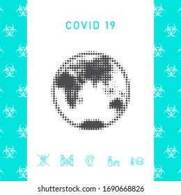 Earth - halftone logo. Graphic elements for your design