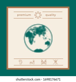 Earth - halftone logo. Graphic elements for your design