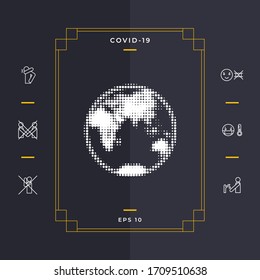 Earth - halftone logo. Graphic elements for your design