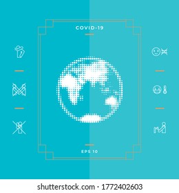 Earth - halftone logo. Graphic elements for your design