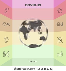 Earth - halftone logo. Graphic elements for your design