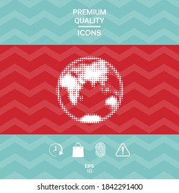 Earth - halftone logo. Graphic elements for your design