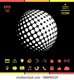 Earth halftone symbol. Element for your design.
