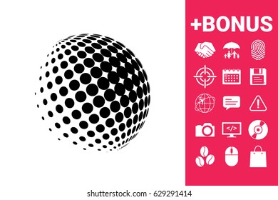Earth halftone symbol. Element for your design.