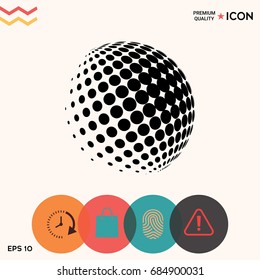 Earth halftone symbol. Element for your design.