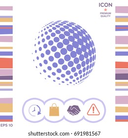 Earth halftone symbol. Element for your design.