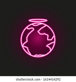 earth and halo neon style icon. Simple thin line, outline vector of human rights icons for ui and ux, website or mobile application