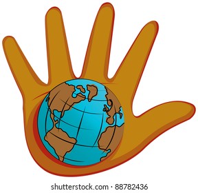 The Earth in a hand