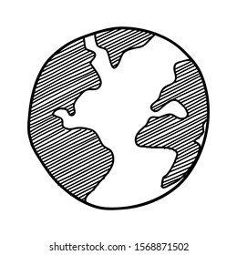 Earth hand drawn vector illustration.
