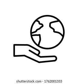 Earth, hand icon. Simple line, outline vector elements of mother earth day icons for ui and ux, website or mobile application