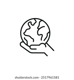 Ícone Terra na mão. Simples Terra na mão ícone para mídias sociais, app, e web design. Ilustração vetorial