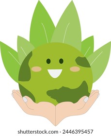 earth in hand for protection of the environmental campaign