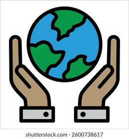 Earth Hands Icon Element For Design