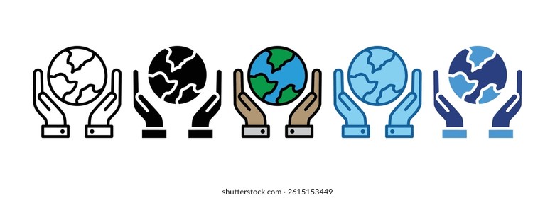 Earth Hands Icon Element For Design