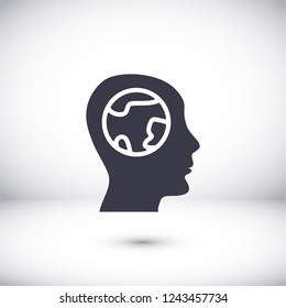 earth head icon. Vector  Eps 10 