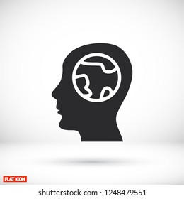 earth head icon. Vector  Eps 10 