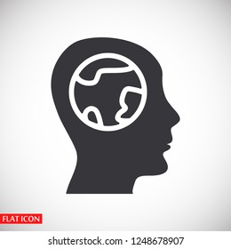 earth head icon. Vector  Eps 10 