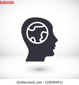 earth head icon. Vector  Eps 10 