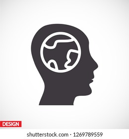 earth head icon. Vector  Eps 10 