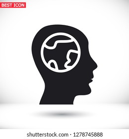 earth head icon. Vector  Eps 10 