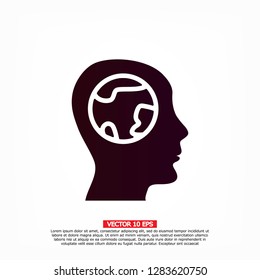 earth head icon. Vector  Eps 10 