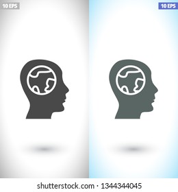 earth head icon. Vector  Eps 10 