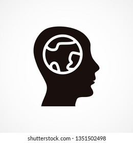earth head icon. Vector  Eps 10 