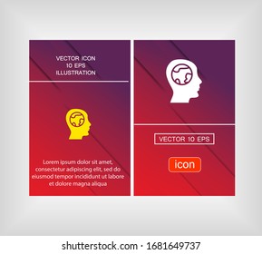 earth head icon. Vector Flat design earth head icon. earth head for your use in your and your goals 10 eps