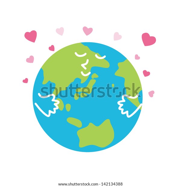 Download Earth Heart Stock Vector (Royalty Free) 142134388