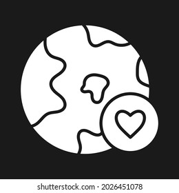 Earth, heart, favourite icon vector image. Can also be used for customer support and UI. Suitable for use on web apps, mobile apps and print media.