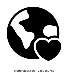 Elemento de icono de corazón de tierra para diseño