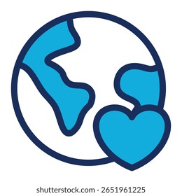 Earth Heart Icon-Element für Design