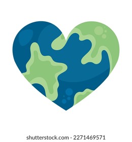 earth with heart shape icon