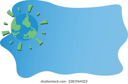 Earth highlighted in a template with empty space for advertising writing