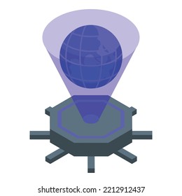 Earth hologram icon isometric vector. Digital engine. Future hud