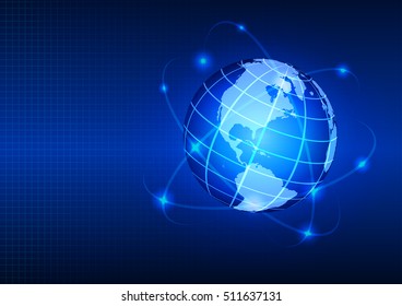 Earth hologram, world globe, hologram globe vector background. Vector illustration