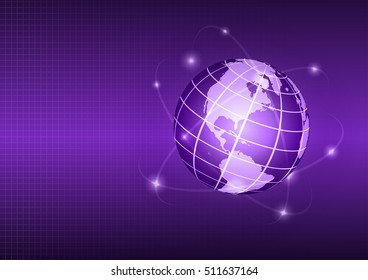 Earth hologram, world globe, hologram globe vector background. Vector illustration