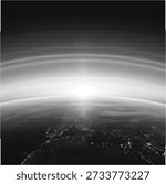 earth horizon space risograph halftone modern retro pop art aesthetic vintage planet astronomy science offset print effect illustration