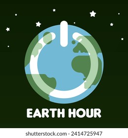 Earth hour background illustration. Happy earth hour day illustration. Carrying out earth hour for a better future of our planet