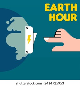 Earth hour background illustration. Happy earth hour day illustration. Carrying out earth hour for a better future of our planet
