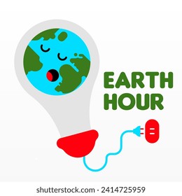 Earth hour background illustration. Happy earth hour day illustration. Carrying out earth hour for a better future of our planet