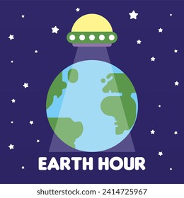 Earth hour background illustration. Happy earth hour day illustration. Carrying out earth hour for a better future of our planet