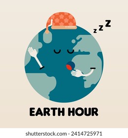 Earth hour background illustration. Happy earth hour day illustration. Carrying out earth hour for a better future of our planet