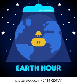 Earth hour background illustration. Happy earth hour day illustration. Carrying out earth hour for a better future of our planet