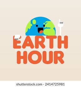 Earth hour background illustration. Happy earth hour day illustration. Carrying out earth hour for a better future of our planet