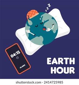 Earth hour background illustration. Happy earth hour day illustration. Carrying out earth hour for a better future of our planet